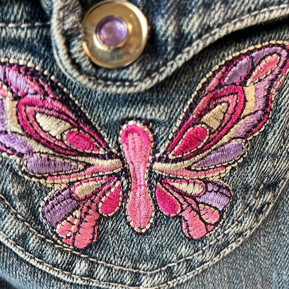 Adjustable Waist Jeans Butterflies Flap Pockets - Picture 7 of 9